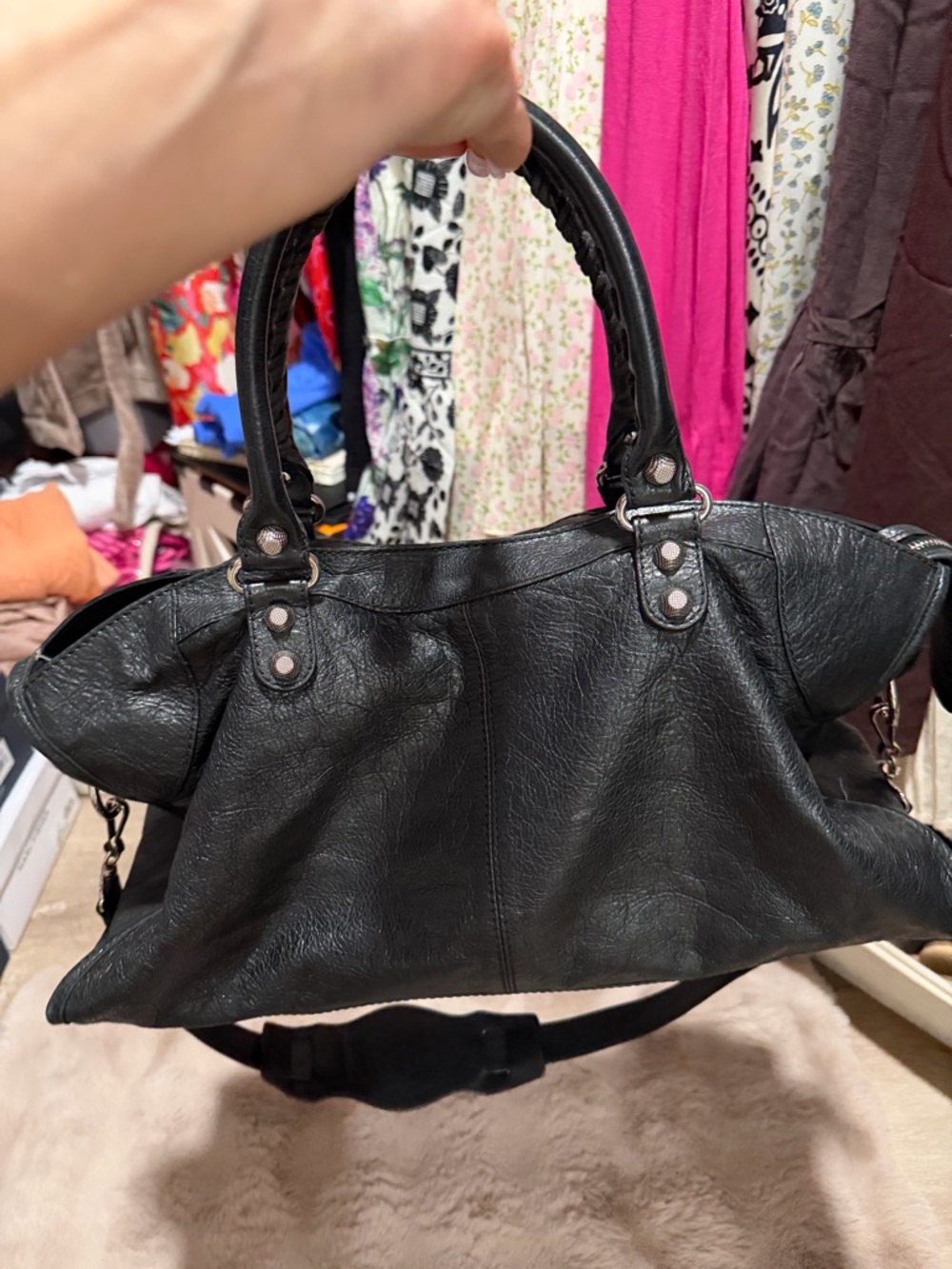 Balenciaga Le City bag Black lambskin leather - Picture 5 of 10